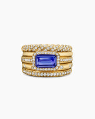Stax Statement Ring in 18K Yellow Gold with Tanzanite and Diamonds, 22mm