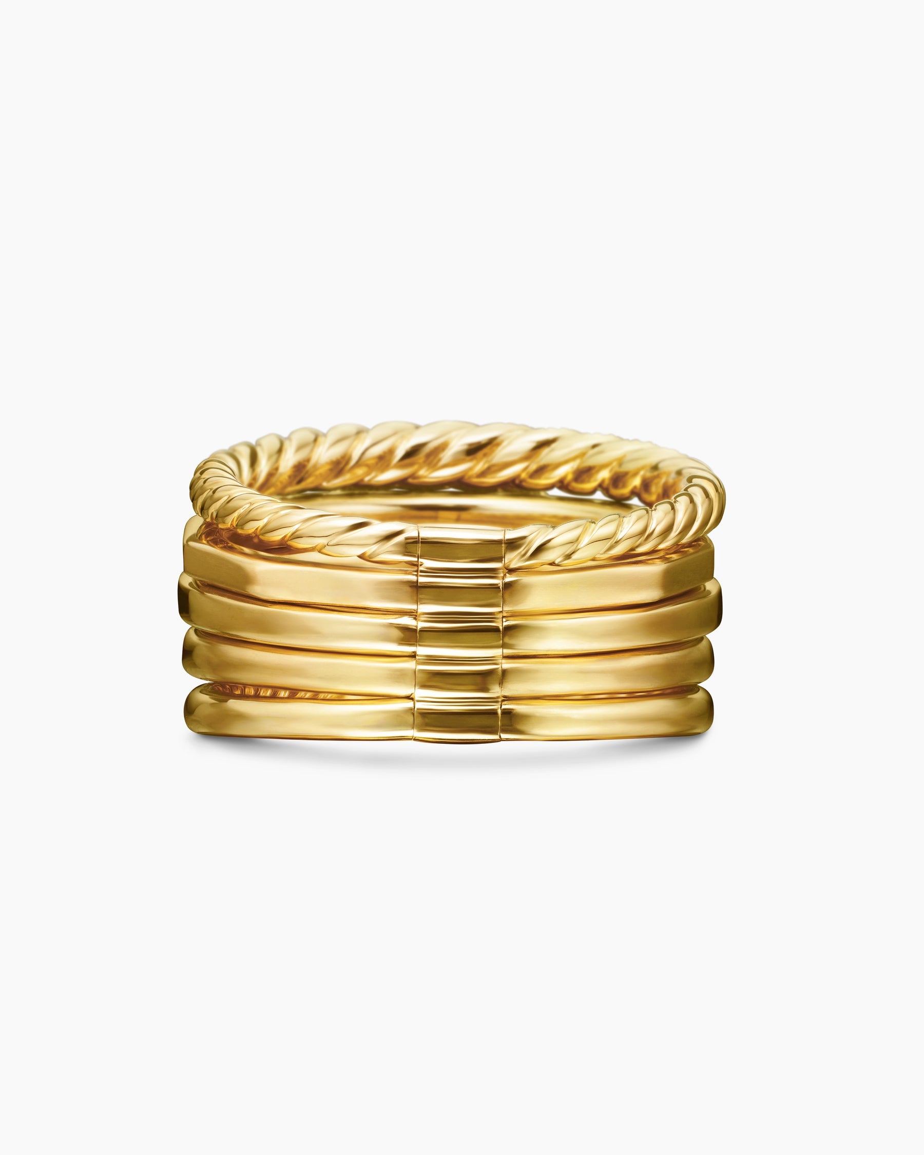 Stax Statement Ring in 18K Yellow Gold with Tanzanite and Diamonds, 22mm