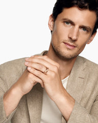 Chevron Band Ring in 18K Rose Gold, 9mm