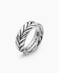 Chevron Band Ring in Sterling Silver, 9mm