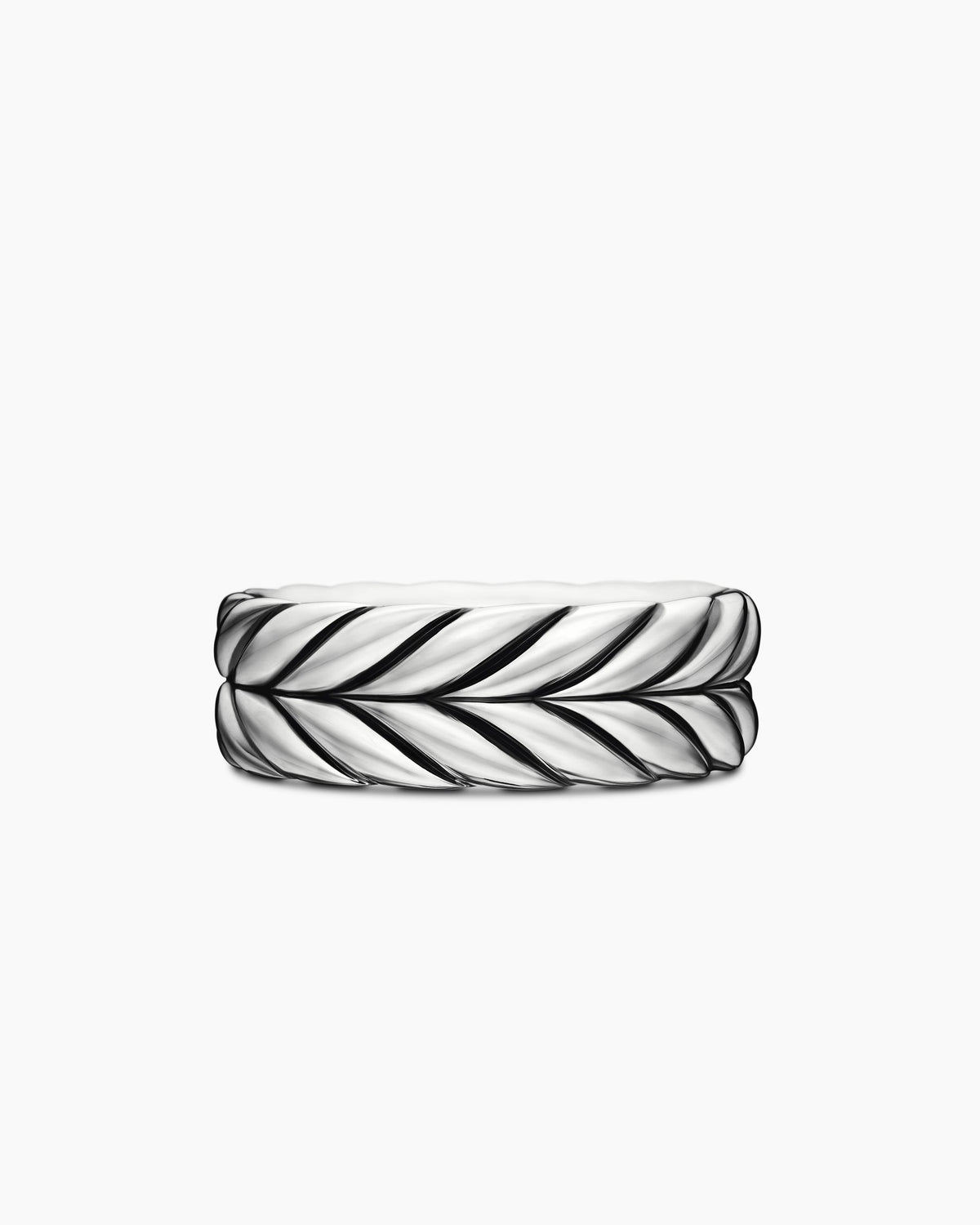 Chevron Band Ring in Sterling Silver, 9mm
