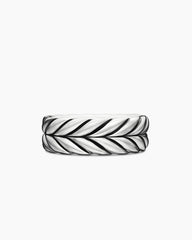 Chevron Band Ring in Sterling Silver, 9mm