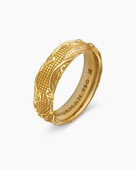 Waves Band Ring in 18K Yellow Gold, 7mm