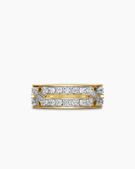 Armory® Band Ring in 18K Yellow Gold with Diamonds, 8mm