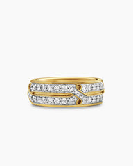 Armory® Band Ring in 18K Yellow Gold with Diamonds, 8mm