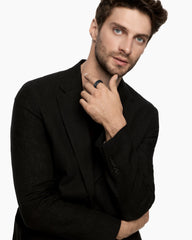 Modern Cable Band Ring in Black Titanium, 9mm