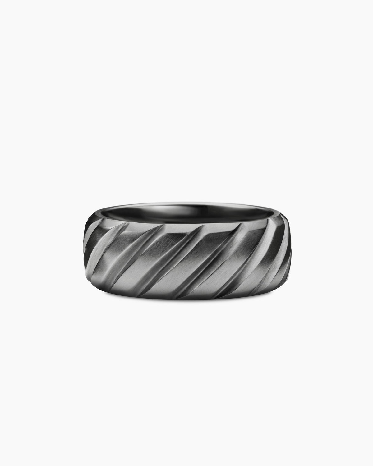 Modern Cable Band Ring in Grey Titanium, 9mm