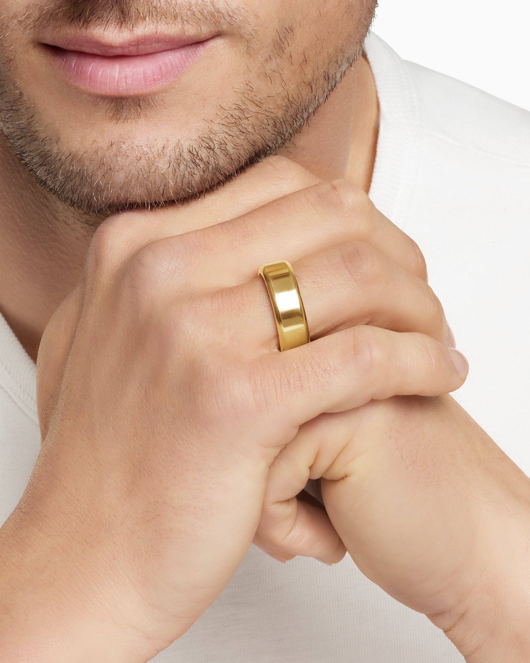 Streamline® Beveled Band Ring in 18K Yellow Gold, 8.5mm