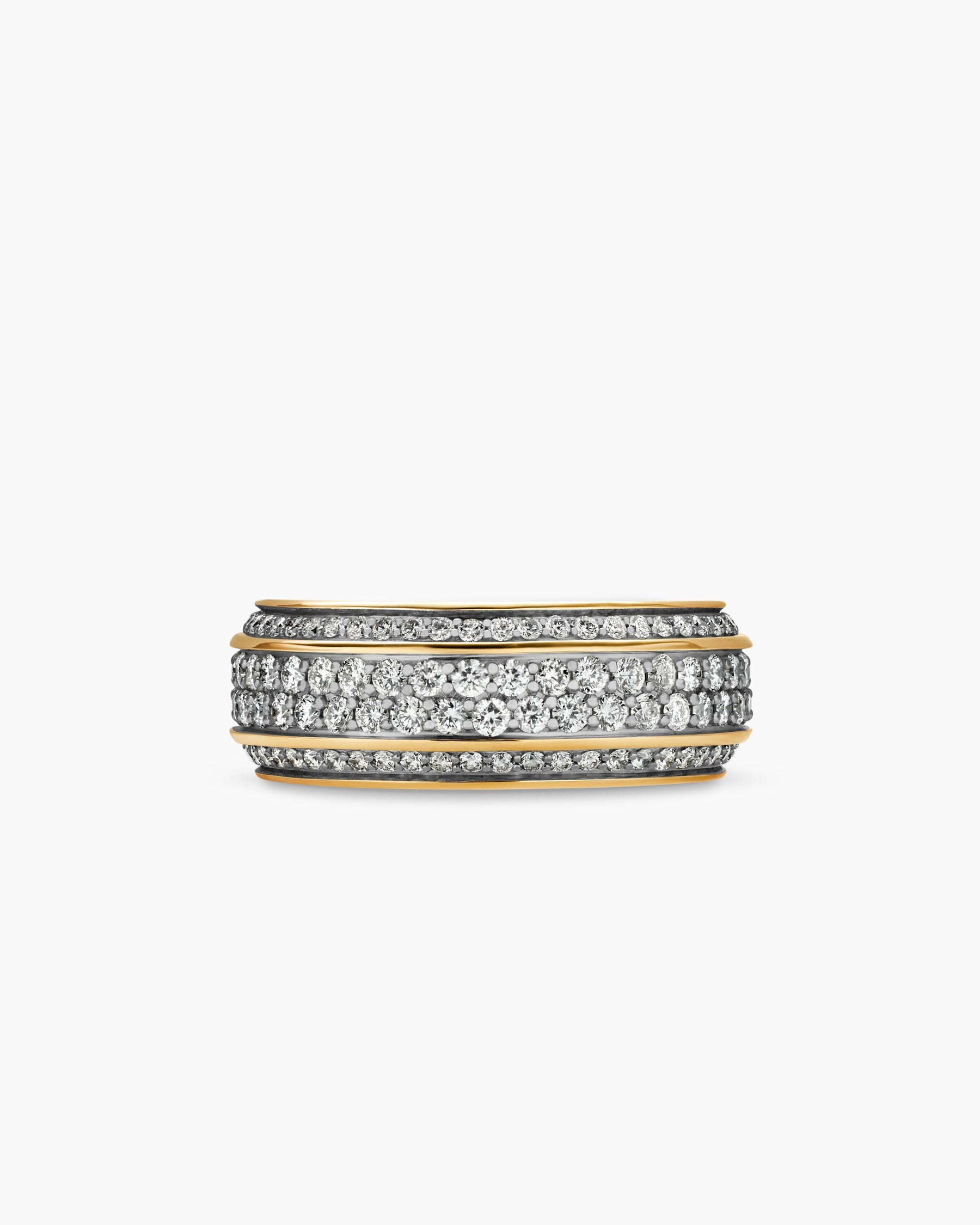 Streamline® Beveled Band Ring in 18K Yellow Gold with Diamonds, 8.5mm