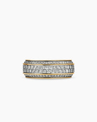 Streamline® Beveled Band Ring in 18K Yellow Gold with Diamonds, 8.5mm