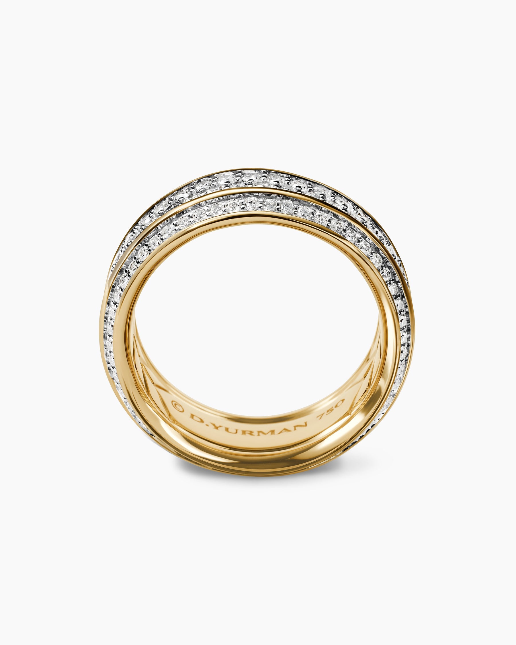 Streamline® Beveled Band Ring in 18K Yellow Gold with Diamonds, 8.5mm