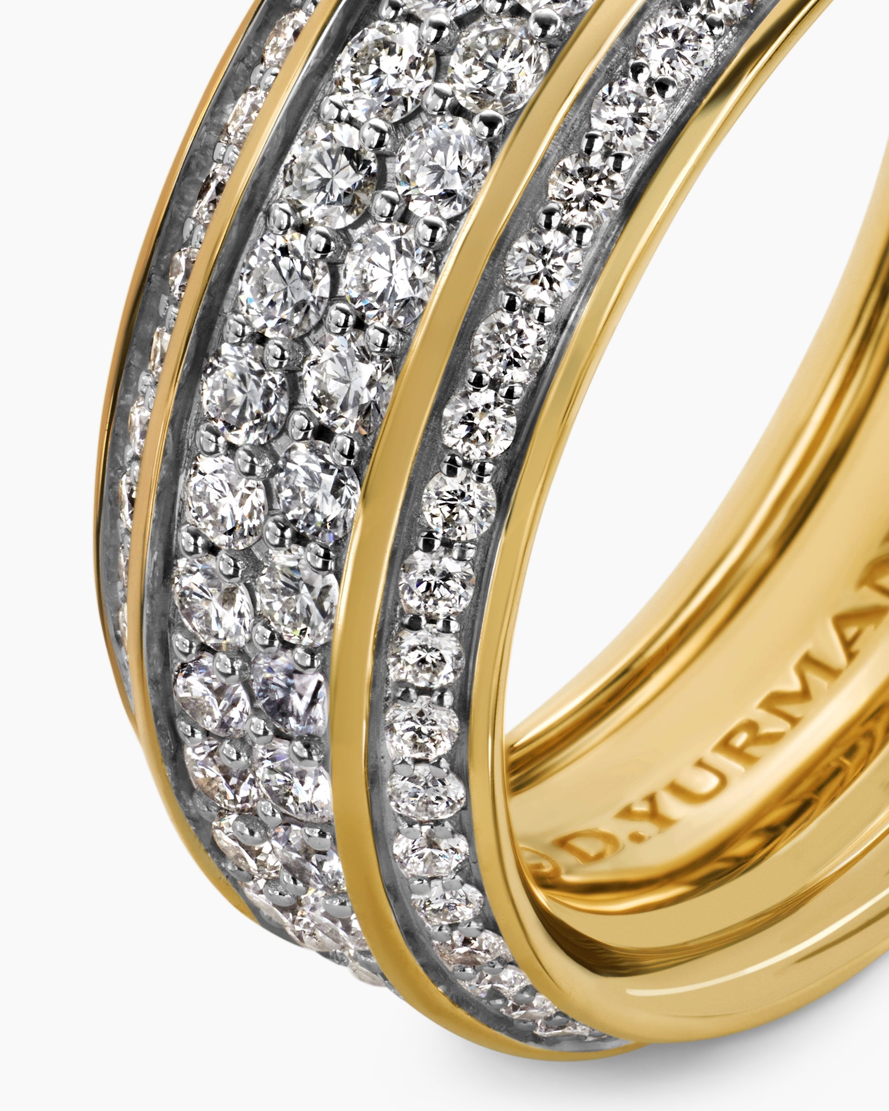 Streamline® Beveled Band Ring in 18K Yellow Gold with Diamonds, 8.5mm