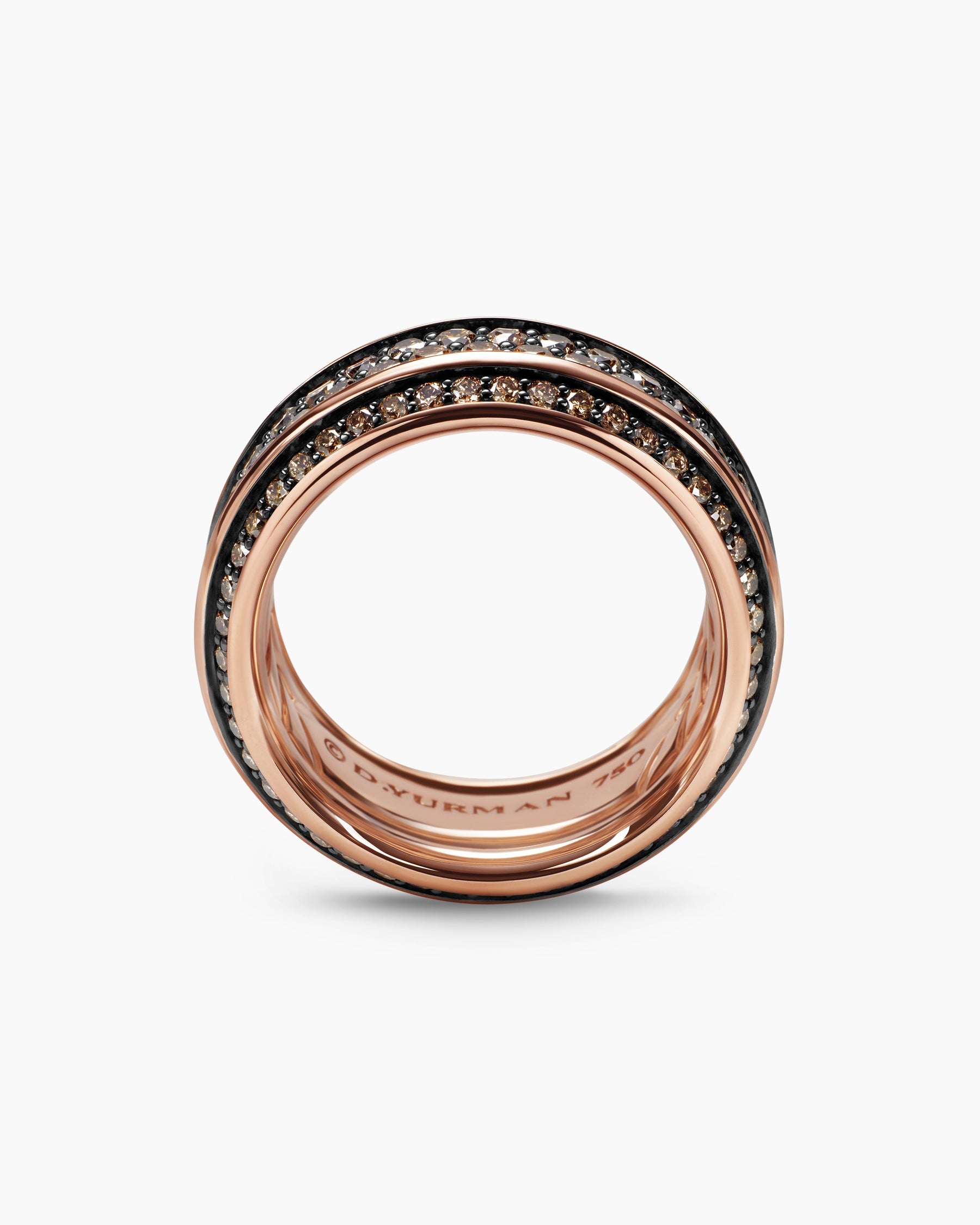 Streamline® Beveled Band Ring in 18K Rose Gold with Cognac Diamonds, 8.5mm