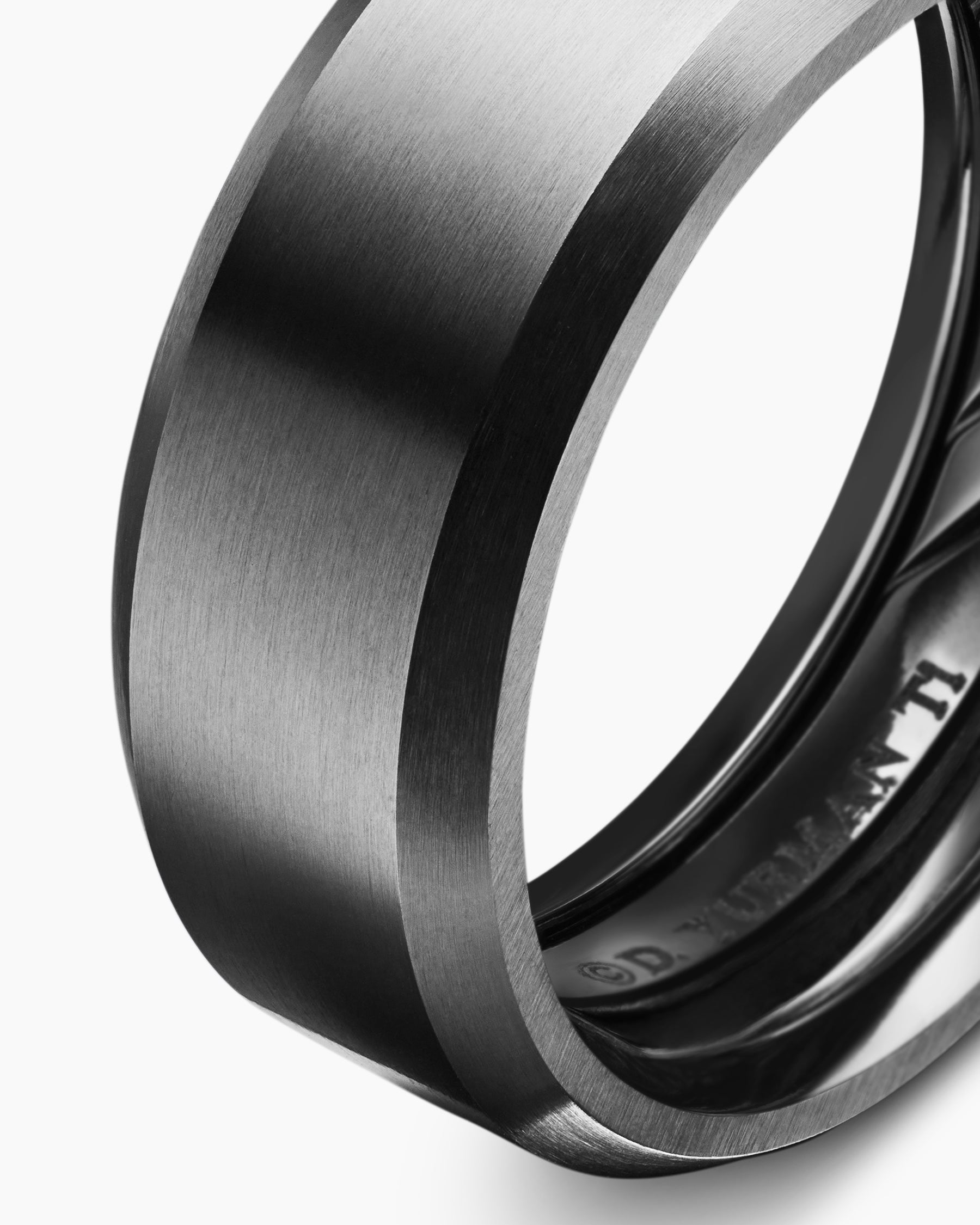 Streamline® Beveled Band Ring in Black Titanium, 8.5mm