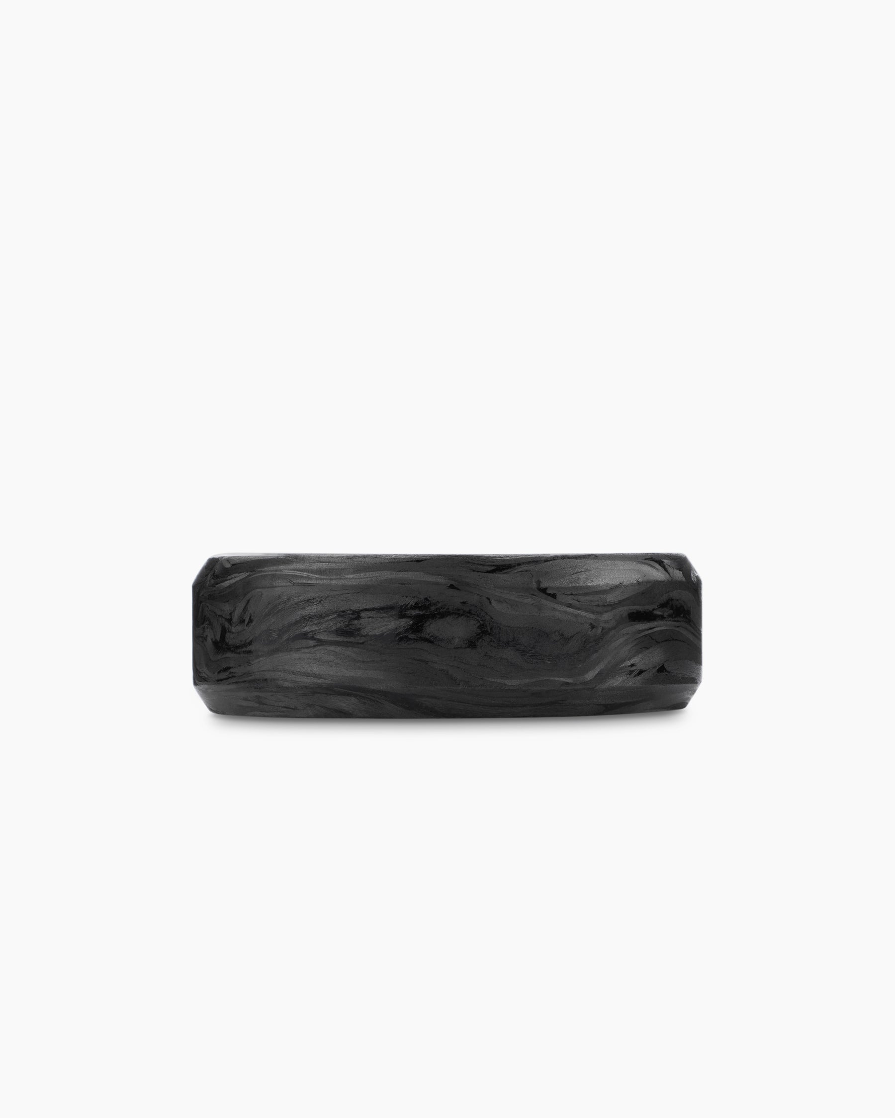 Streamline® Beveled Band Ring in Sterling Silver with Forged Carbon, 8.5mm