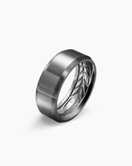 Streamline® Beveled Band Ring in Grey Titanium, 8.5mm