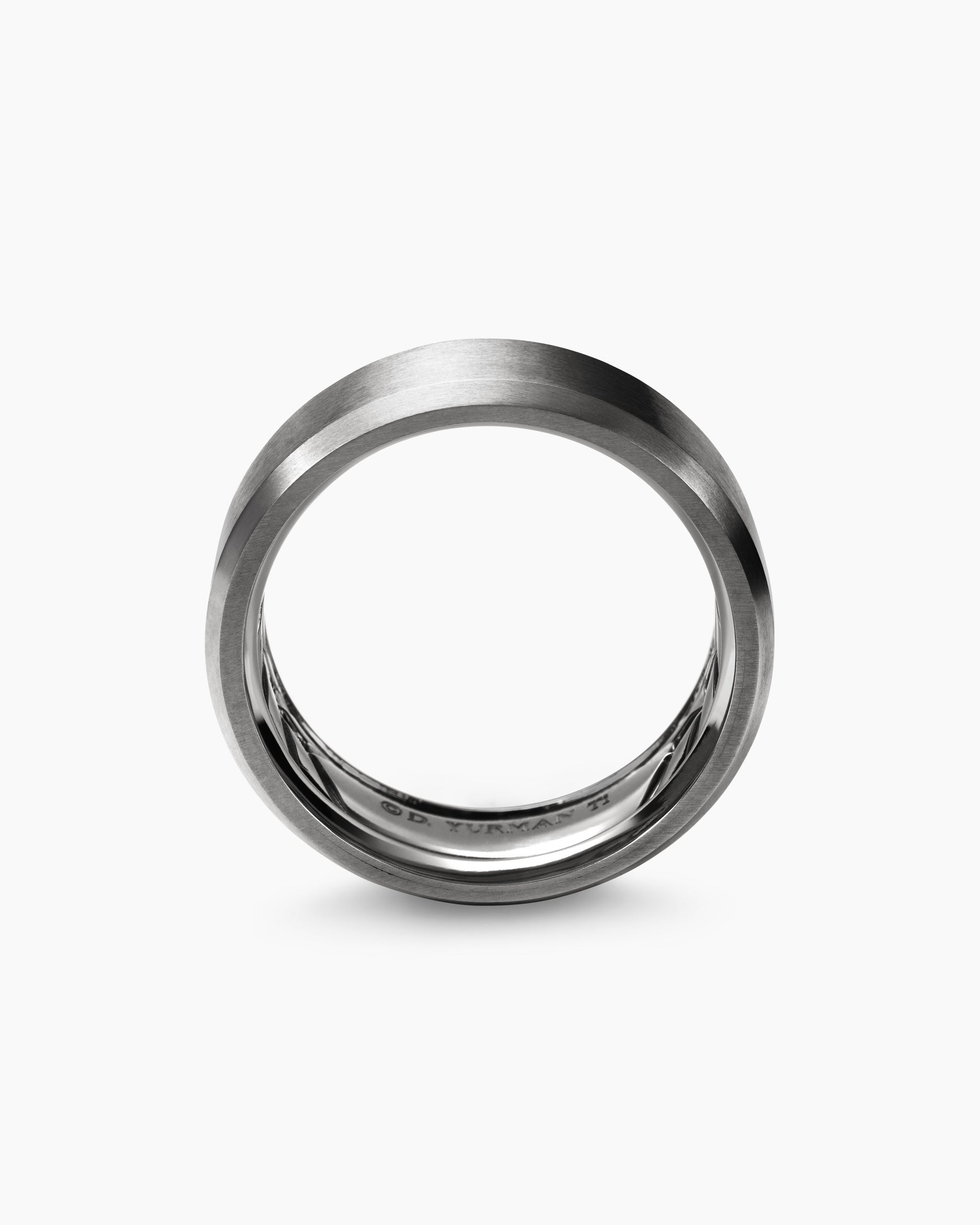 Streamline® Beveled Band Ring in Grey Titanium, 8.5mm