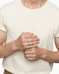 Streamline® Band Ring in Sterling Silver with Fused Meteorite, 8.5mm