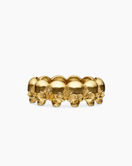 Memento Mori Skull Band Ring in 18K Yellow Gold, 8.5mm