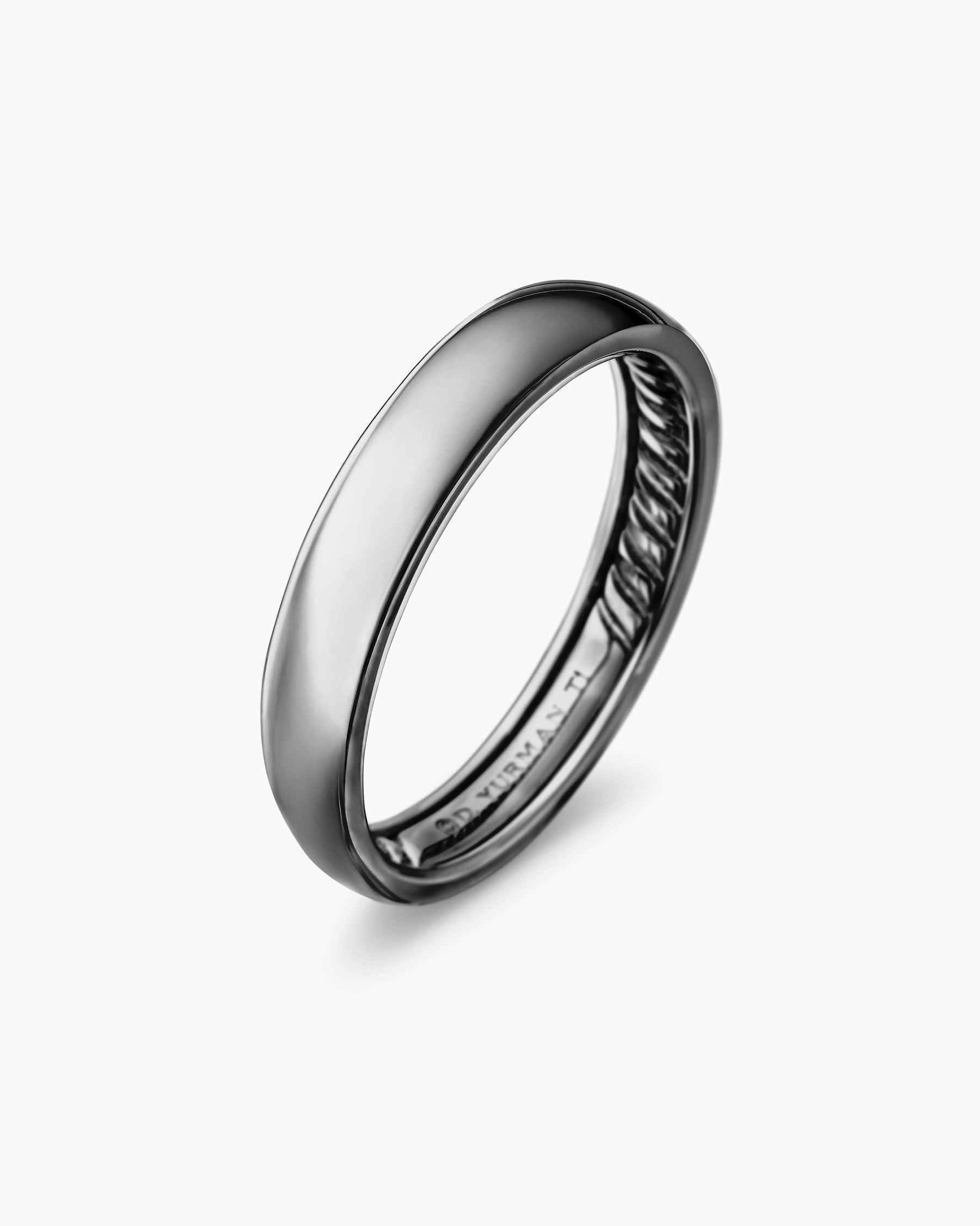 DY Classic Band Ring in Grey Titanium, 4mm