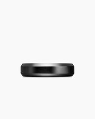 Beveled Band Ring in Black Titanium, 6mm
