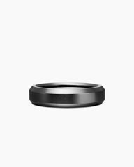 Beveled Band Ring in Black Titanium, 6mm