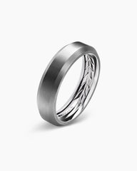 Beveled Band Ring in Grey Titanium, 6mm
