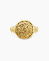 Petrvs® Lion Pinky Ring in 18K Yellow Gold, 15mm