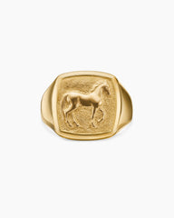 Petrvs® Horse Pinky Ring in 18K Yellow Gold, 14.8mm