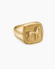 Petrvs® Horse Pinky Ring in 18K Yellow Gold, 14.8mm