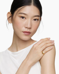 DY Initial Pinky Ring in 18K Yellow Gold with Diamond I, 9.8mm