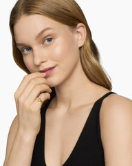 DY Initial Pinky Ring in 18K Yellow Gold with Diamond K, 9.8mm