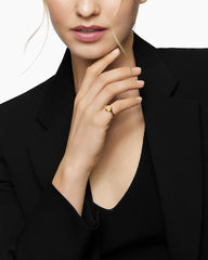 DY Initial Pinky Ring in 18K Yellow Gold with Diamond N, 9.8mm