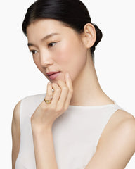 DY Initial Pinky Ring in 18K Yellow Gold with Diamond Y, 9.8mm