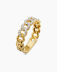 Belmont® Curb Link Band Ring in 18K Yellow Gold with Diamonds, 5mm