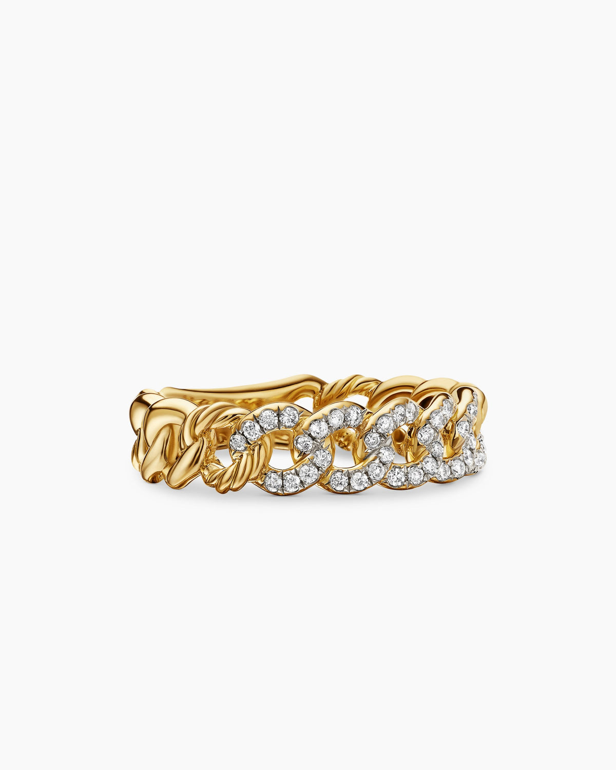 Belmont® Curb Link Band Ring in 18K Yellow Gold with Diamonds, 5mm