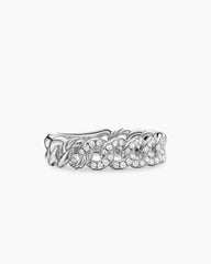 Belmont® Curb Link Band Ring in Sterling Silver with Diamonds, 5mm