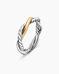Petite Infinity Band Ring in Sterling Silver with 14K Yellow Gold, 4mm
