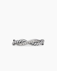 Petite Infinity Band Ring in Sterling Silver with Diamonds, 4mm