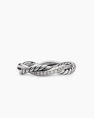 Petite Infinity Band Ring in Sterling Silver with Diamonds, 4mm