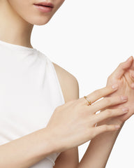 Petite Helena Wrap Band Ring in 18K Yellow Gold with Diamonds, 4mm