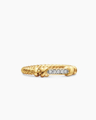 Petite Helena Wrap Band Ring in 18K Yellow Gold with Diamonds, 4mm