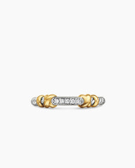 Petite Helena Wrap Band Ring in Sterling Silver with 18K Yellow Gold and Diamonds, 4mm
