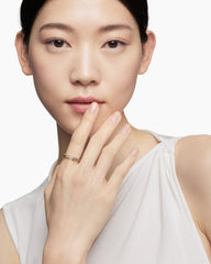 Petite Helena Wrap Band Ring in Sterling Silver with 18K Yellow Gold and Diamonds, 4mm