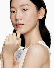 Petite Helena Wrap Three Row Ring in 18K Yellow Gold with Diamonds, 12mm