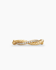 Petite Infinity Band Ring in 18K Yellow Gold with Diamonds, 4mm