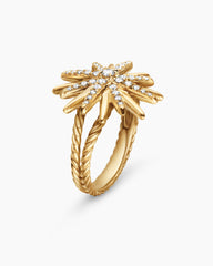 Starburst Ring in 18K Yellow Gold with Diamonds, 19mm