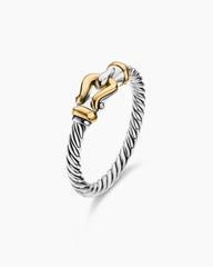 Petite Buckle Ring in Sterling Silver with 18K Yellow Gold, 2mm