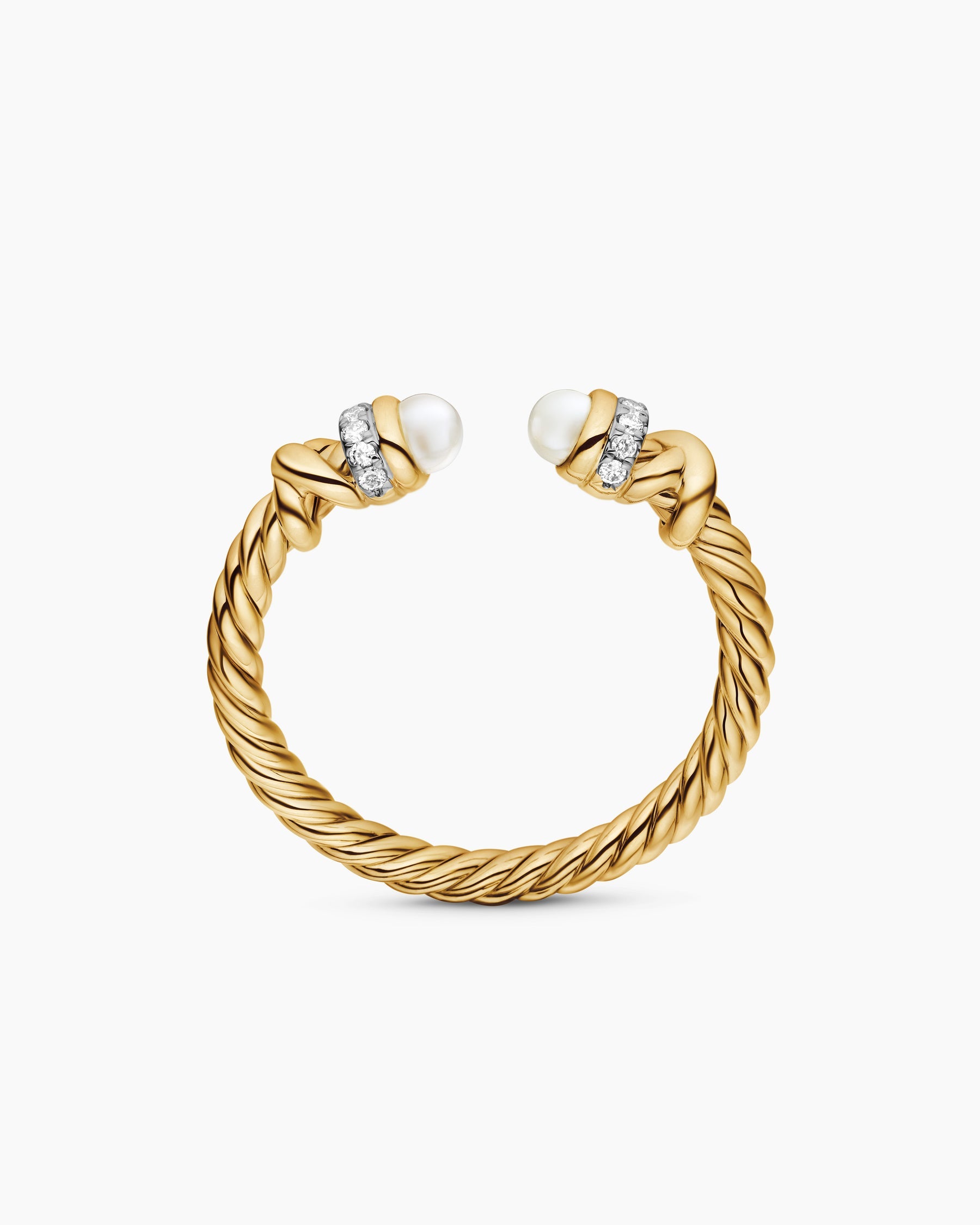Petite Helena Ring in 18K Yellow Gold with Pearls and Diamonds, 2.5mm