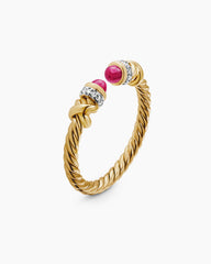 Petite Helena Ring in 18K Yellow Gold with Rubies and Diamonds, 2.5mm